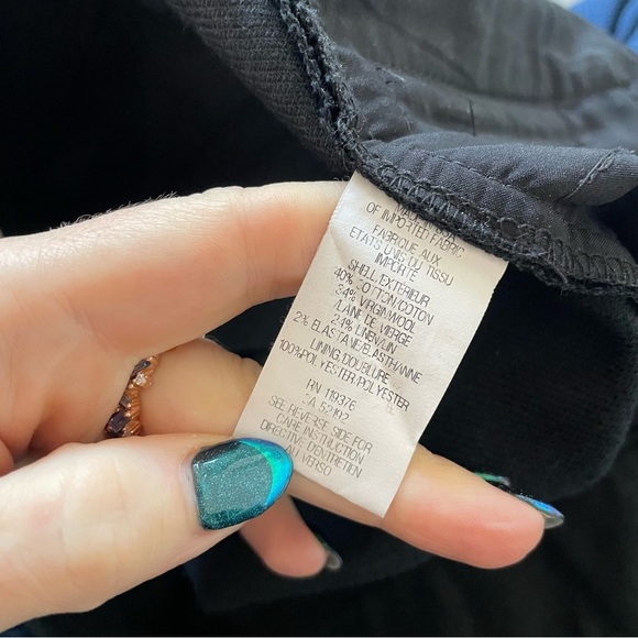 Helmut Lang Women’s Wool Cotton Black Low Rise Trouser Pants D06HW217 EUC Size 0 - Picture 6 of 8